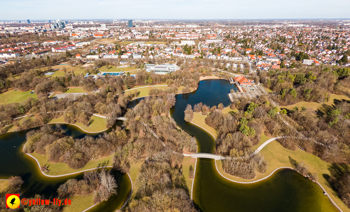 20.02.2023 -  Ostparksee und Schule am Strehleranger mit Umgebung in Neuperlach
